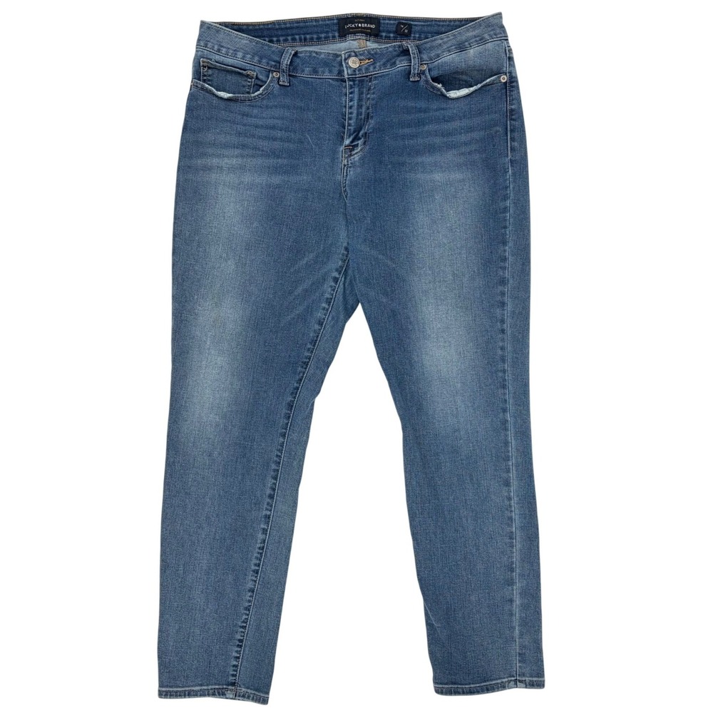 Lucky Brand Lolita Skinny Jeans Medium Wash Denim Mid Rise Blue 14 Soft 35x27.5